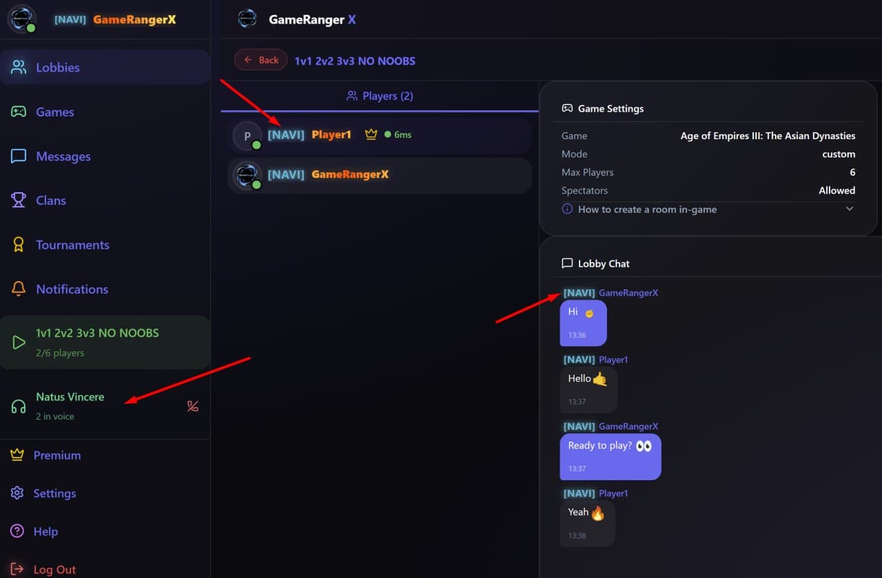 GameRanger X clan page screenshot 5